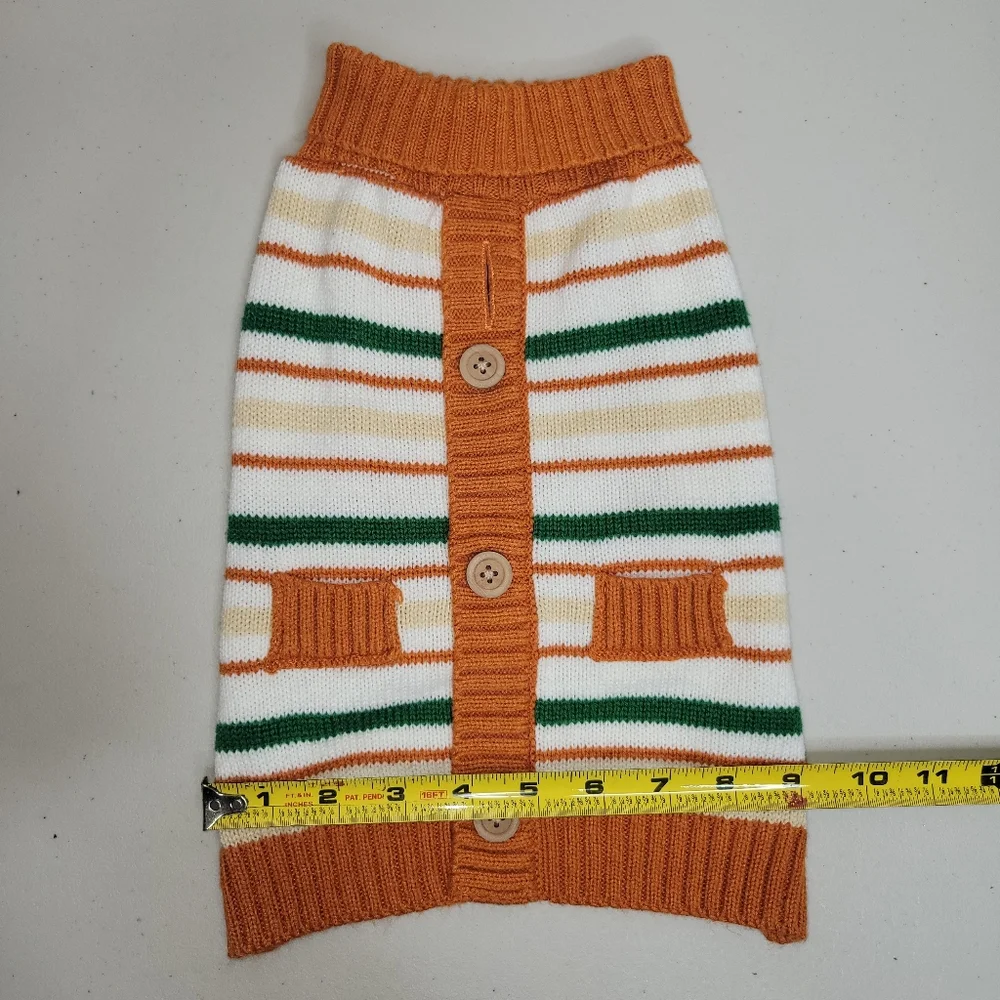 Striped Orange and Green Dog‎ Sweater